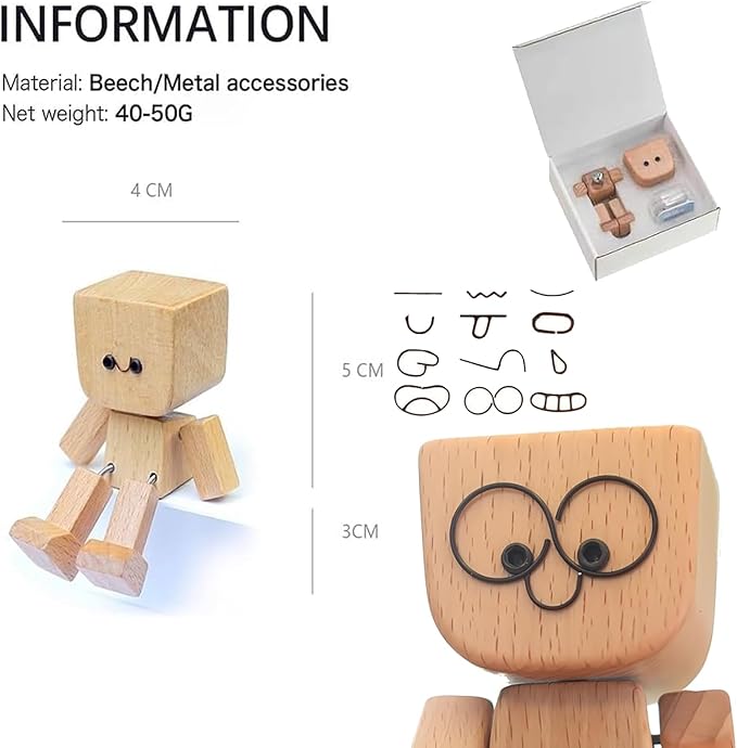 🔥Last Day 49% OFF - ❤🎁Shaking Feet Wooden Figure with 12PCS Magnetic Expressions