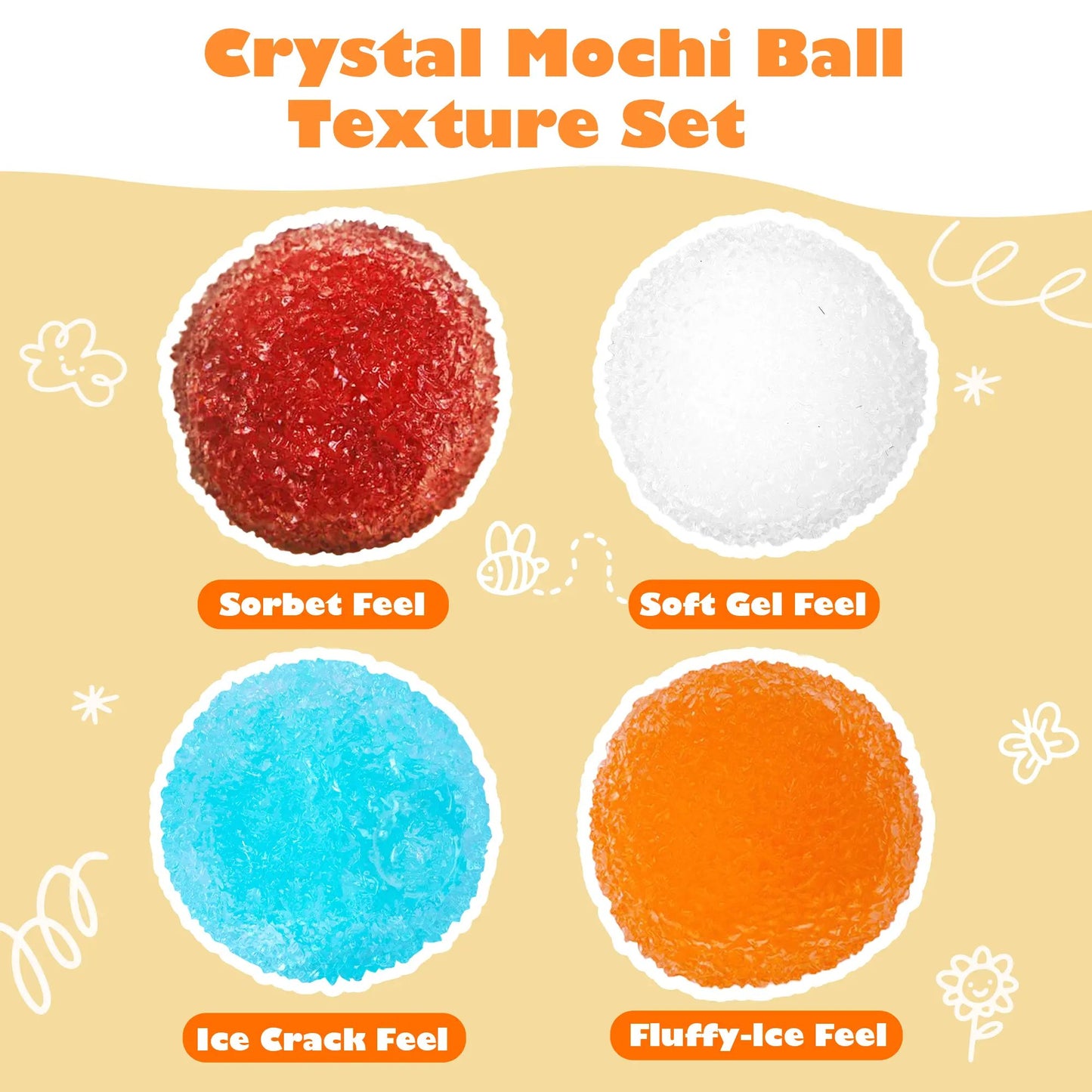 π₯Last Day 49% OFF - π Handcrafted Crystal Mochi Ball Squishy Toy β Soft TPR Stress Relief Fidget π