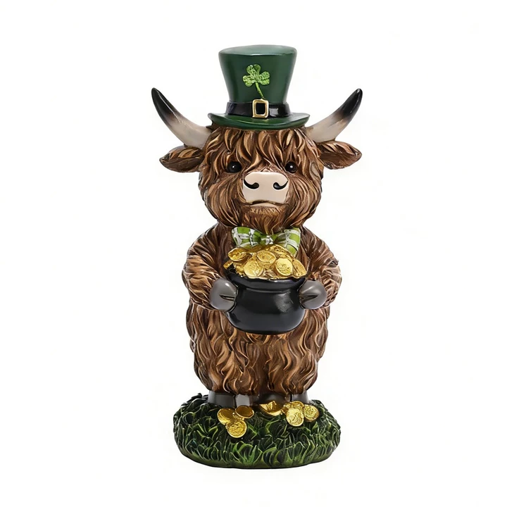 🍀St. Patrick’s Day Highland Cow Figurines💋