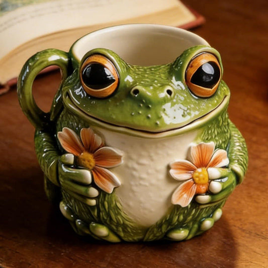 🏆 30K+ SOLD（Mug collector）🐸 Cute Frog Flower Mug