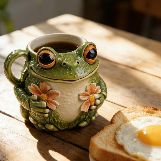 🏆 30K+ SOLD（Mug collector）🐸 Cute Frog Flower Mug