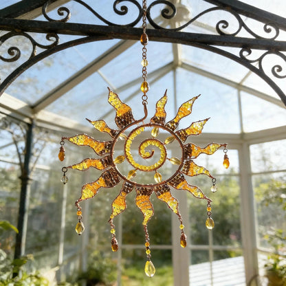 🔥Last Day 49% OFF - 🌞Handmade Sun Spiral Suncatcher – Boho Hanging Light Decor for Window & Home💕