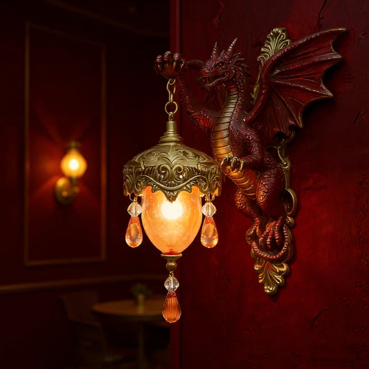 🐉 Crimson Dragon Wall Lantern💋