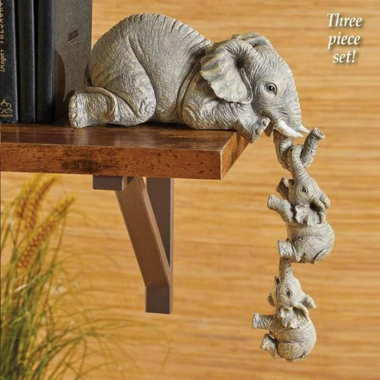 🔥Last Day 49% OFF - 🐘3 Pcs Cute Elephant Baby Resin Figurine Set